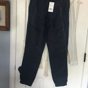NWT Vince Kids Navy Blue Back Linen Blend Elastic Waist Jogger XL